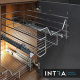Intra Soft Close 2x Küchenschublade Schubladen Drahtkorb Teleskop Schublade Ablagen Schrankauszug 40cm
