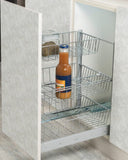 Flaschenhalter mit 3 Körben Chrom-Unterbau