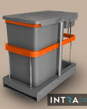 Teleskopschienen-Abfallbehälter mit Kunststoffgehäuse 16+1 L