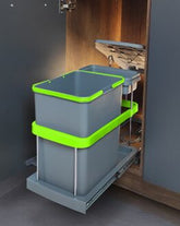 Teleskopschienen-Abfallbehälter mit Kunststoffgehäuse 16+1 L