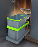 Teleskopschienen-Abfallbehälter mit Kunststoffgehäuse 16+1 L