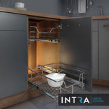 Intra Soft Close 2x Küchenschublade Schubladen Drahtkorb Teleskop Schublade Ablagen Schrankauszug 40cm