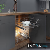 Intra Soft Close 2x Küchenschublade Schubladen Drahtkorb Teleskop Schublade Ablagen Schrankauszug 40cm