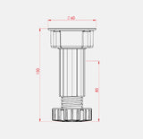Möbelfüße schwarz mit Sockelhöhe 100-150 mm