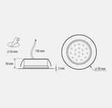 MINI LED EINBAUSTRAHLER 4W, 4200K, 220-240V AC, IP44, WEISS