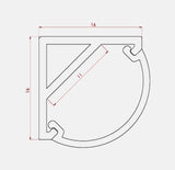 ALUMINIUM PROFILE FOR LED FLEXIBLE STRIP, ANGULAR, 2M